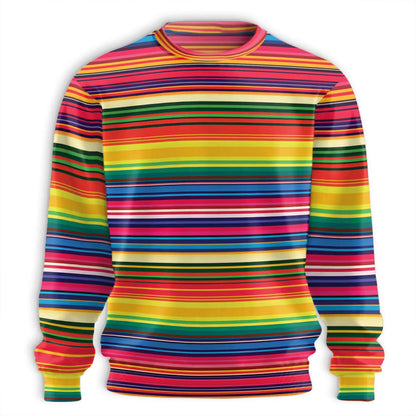 Mexican Serape Pattern Sweatshirt – Colorful Graphic 3D All Over Print Design