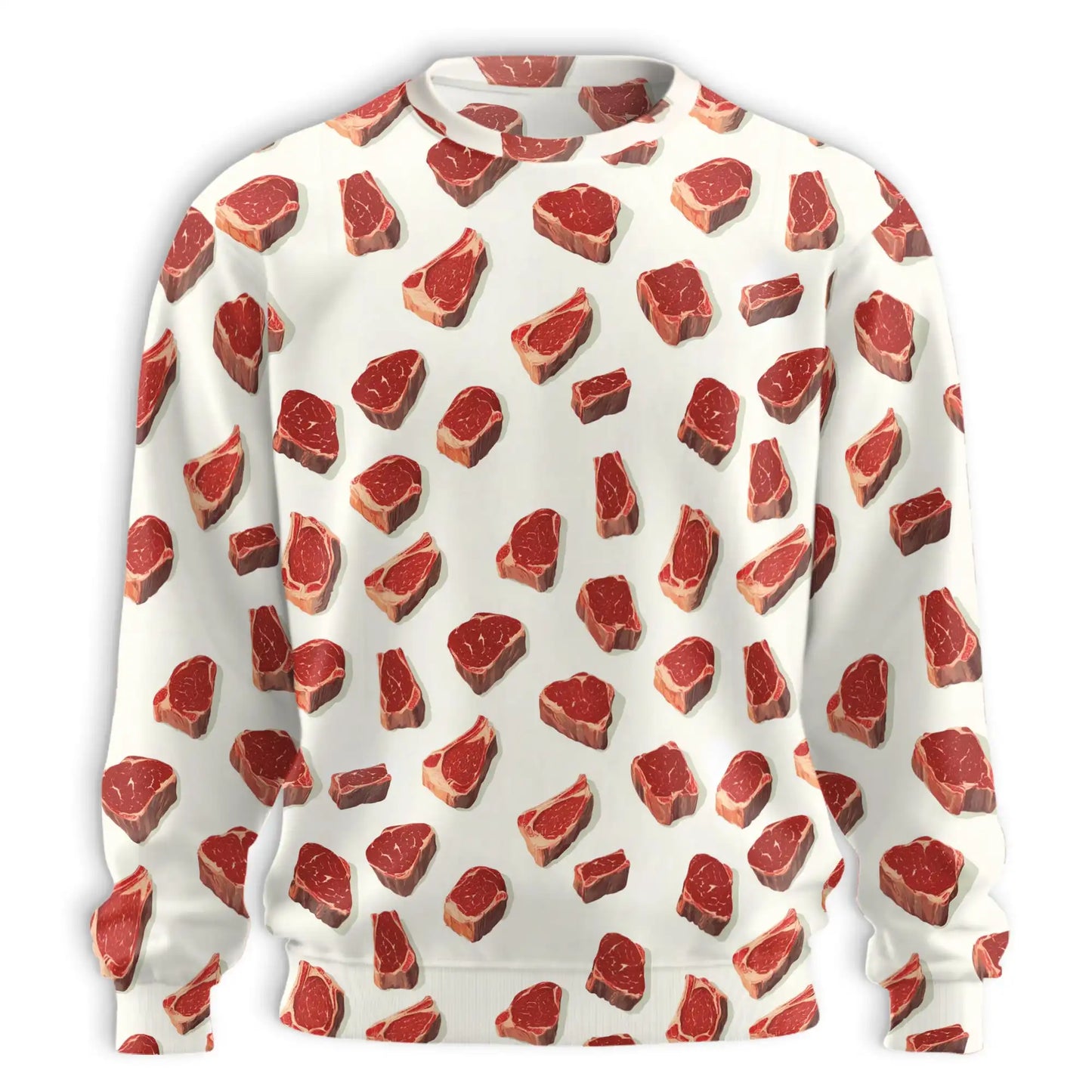 Steak Pattern Sweatshirt – Colorful Graphic 3D All Over Print Design