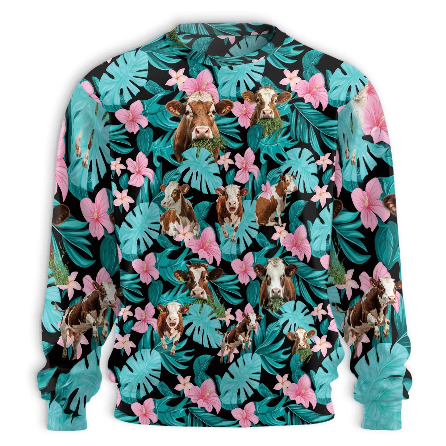 Tropical Cow Sweatshirt – Tropical 3D All Over Print Design
