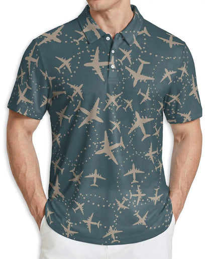 Airplane Print Polo Shirt | Azhawaiian