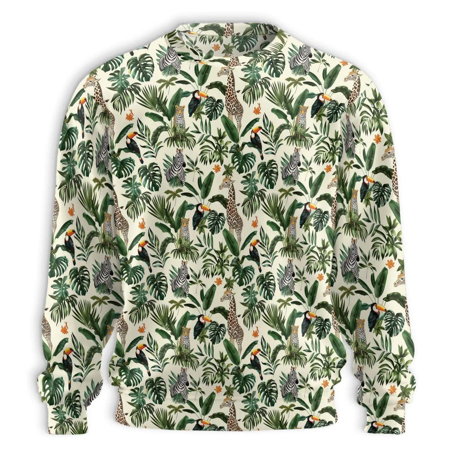 Botanical Jungle Animal Sweatshirt – Tropical Jungle 3D All Over Print Design