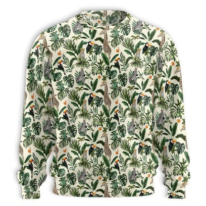 Botanical Jungle Animal Sweatshirt – Tropical Jungle 3D All Over Print Design