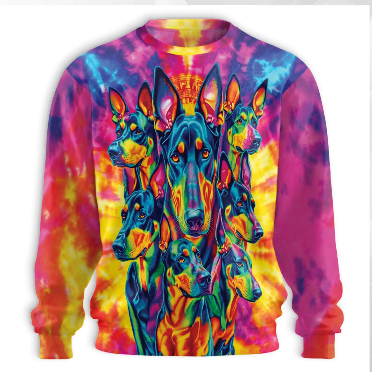 Colorful Doberman Pinscher Sweatshirt – Colorful Graphic 3D All Over Print Design