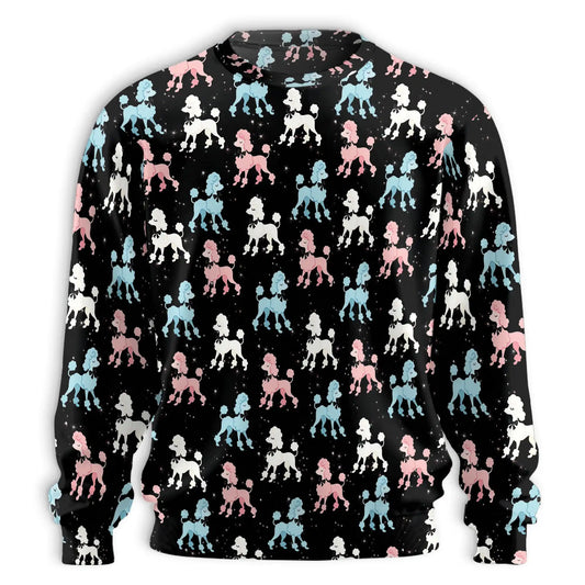 Retro Pink and Blue Poodle Sweatshirt – Vintage 3D All Over Print Design