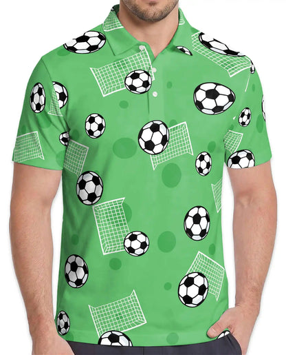 Soccer Ball Polo Shirt - Fun Football Fan Style | Azhawaiian