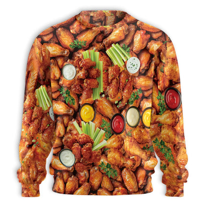 Chicken Wing Sweatshirt – Colorful Graphic 3D All Over Print Design