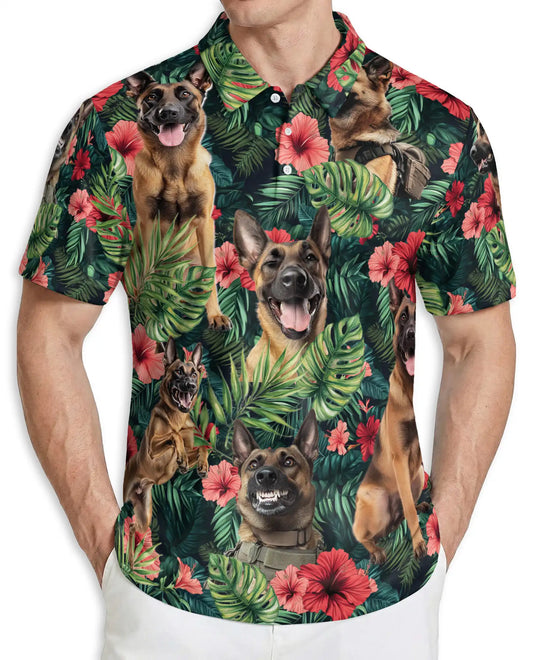 Belgian Malinois Tropical Polo Shirt | Azhawaiian