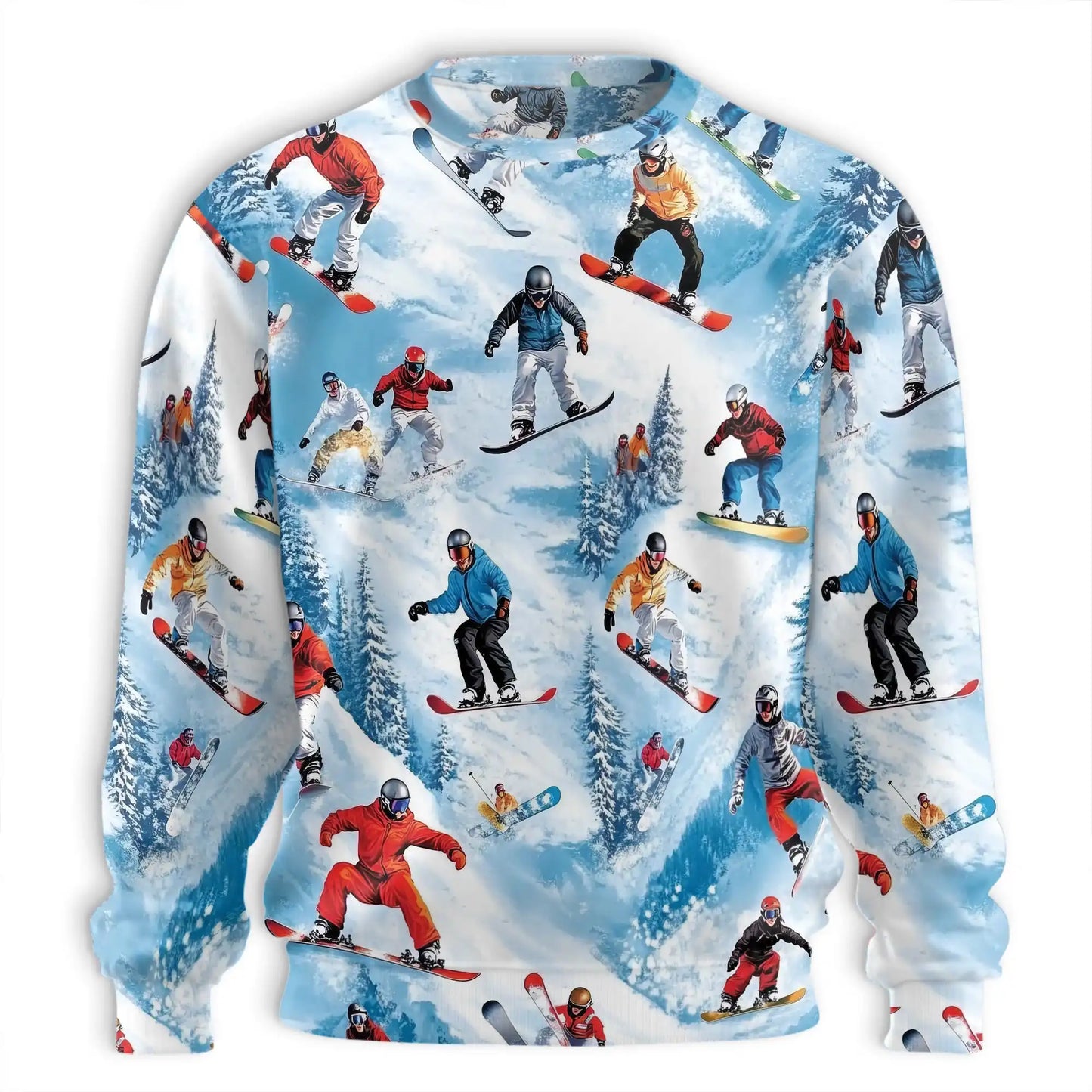 Snowboarding Skiing Sweatshirt – Colorful Graphic 3D All Over Print Design