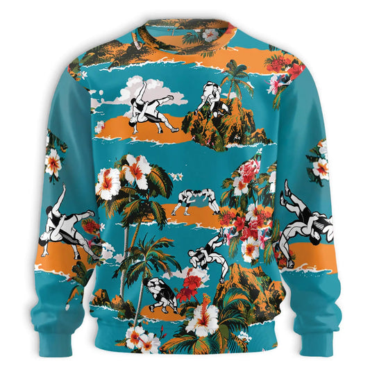 Wrestling Beach Sweatshirt – Tropical 3D All Over Print Design