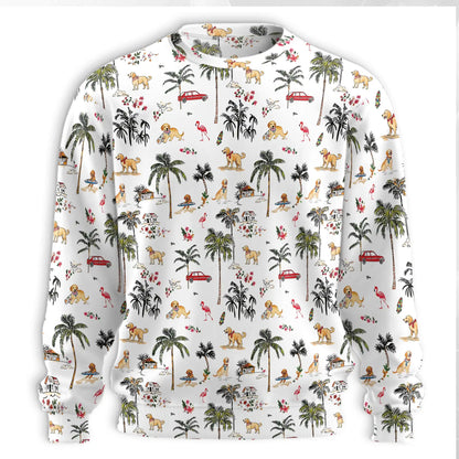 Golden Retriever Sweatshirt – Colorful Graphic 3D All Over Print Design