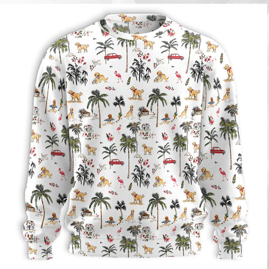 Golden Retriever Sweatshirt – Colorful Graphic 3D All Over Print Design