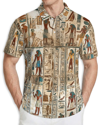 Egyptian Hieroglyph Polo Shirt, Ancient Egypt Art | Azhawaiian
