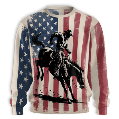 USA Horse Racing Silhouette Sweatshirt – Colorful Graphic 3D All Over Print Design