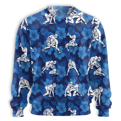 Wrestling Navy Blue Sweatshirt – Colorful Graphic 3D All Over Print Design