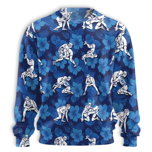 Wrestling Navy Blue Sweatshirt – Colorful Graphic 3D All Over Print Design