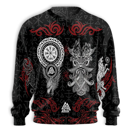 Norse History Viking Fenrir Sweatshirt – Colorful Graphic 3D All Over Print Design