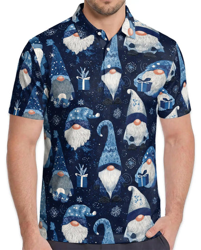 Christmas Gnome Polo Shirt - Cozy Nordic Holiday Style | Azhawaiian