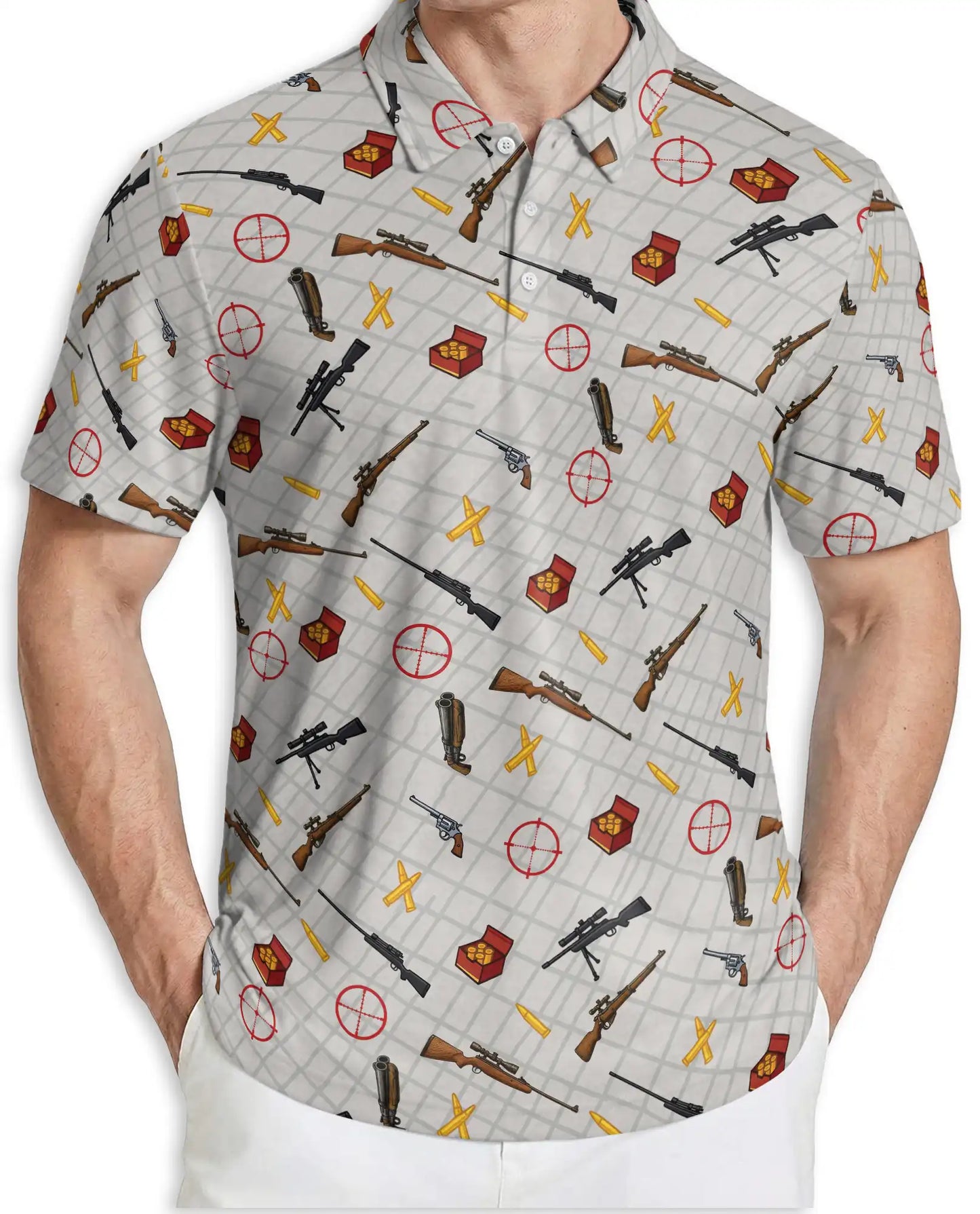 Hunting Shooting Sports Polo Shirt- Ammo Target Print | Azhawaiian