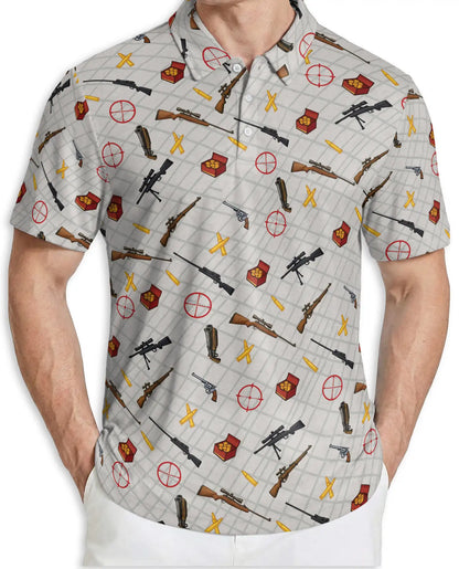Hunting Shooting Sports Polo Shirt- Ammo Target Print | Azhawaiian