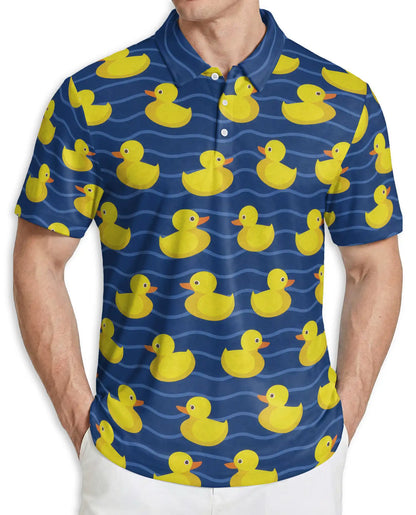 Yellow Duck Pattern Polo Shirt | Azhawaiian