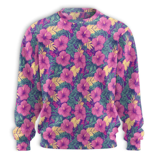Tropical Hibiscus Purple Sweatshirt – Tropical 3D All Over Print Design