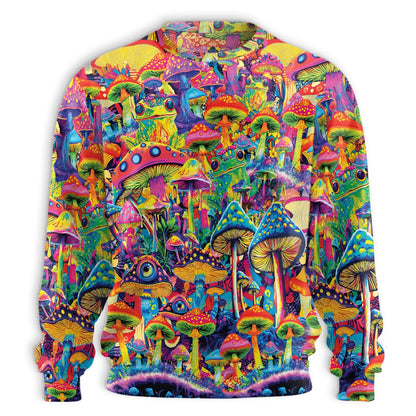 Hippie Mushroom Sweatshirt – Colorful Graphic 3D All Over Print Design