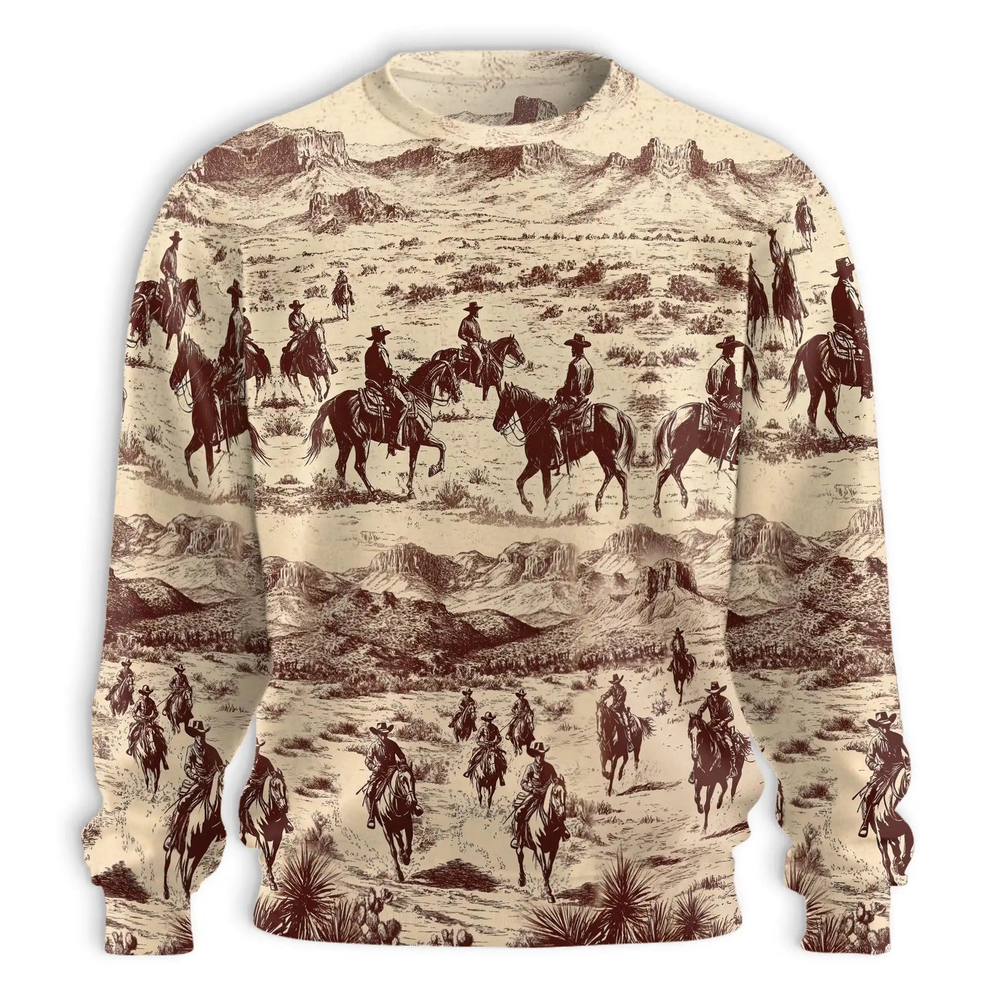 Vintage Cowboy Horse Riding Sweatshirt – Vintage 3D All Over Print Design