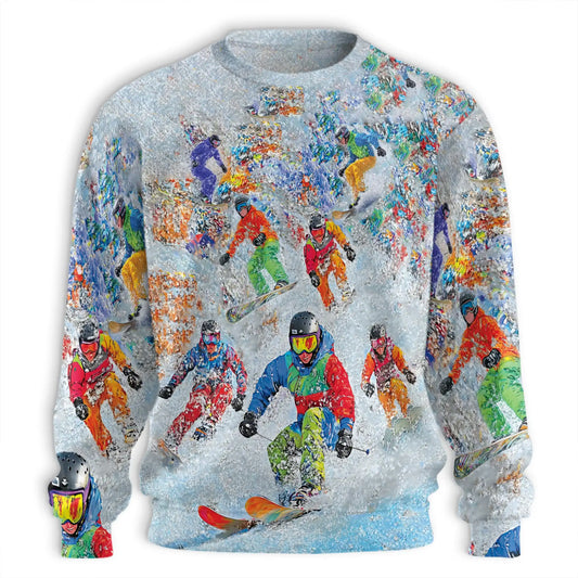 Snowboarding Sweatshirt – Colorful Graphic 3D All Over Print Design