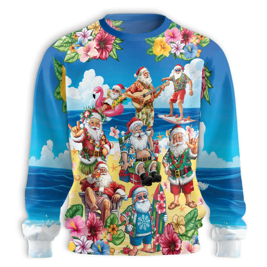 Tropical Santa Christmas Sweatshirt – Tropical Christmas 3D All Over Print Design