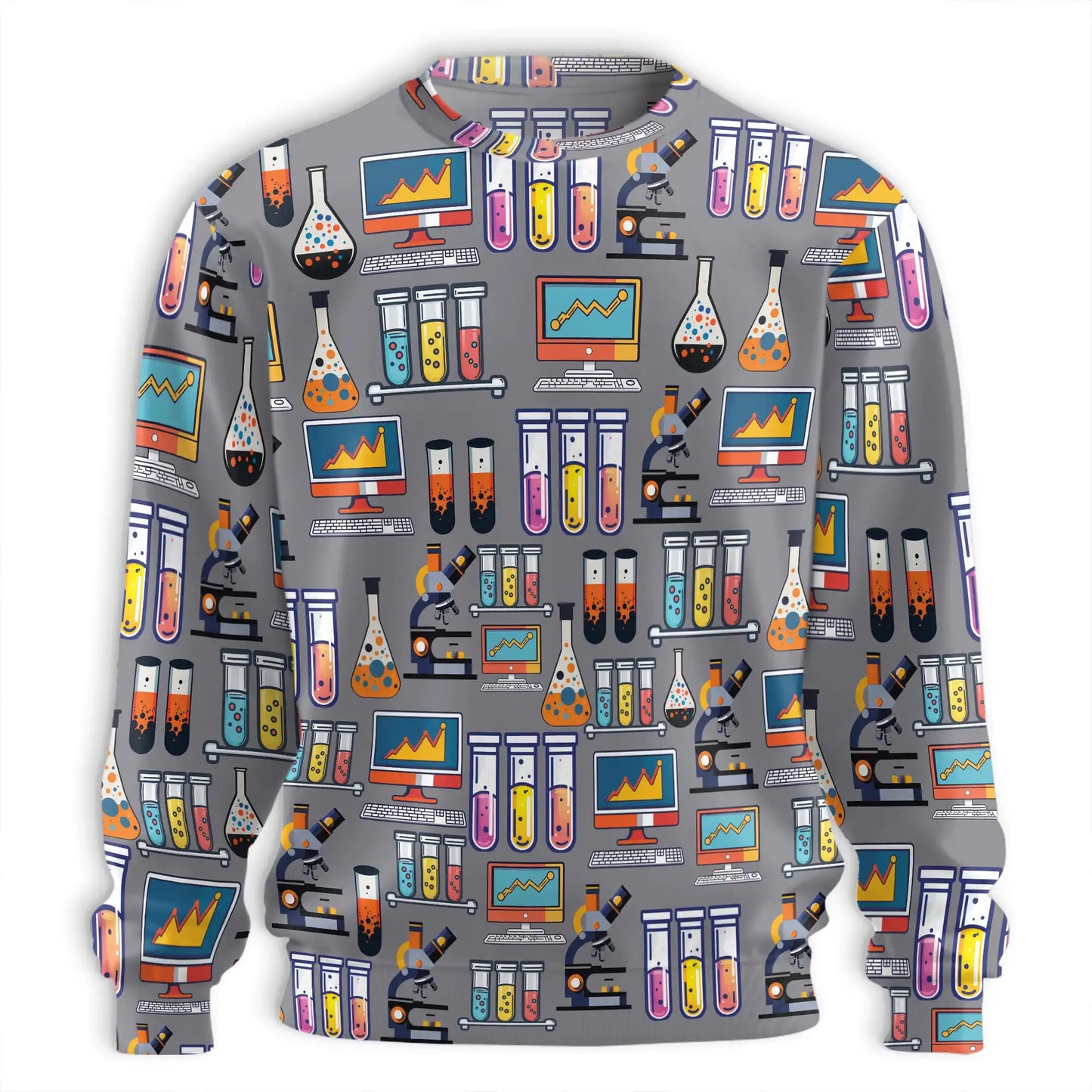 Science Laboratory Sweatshirt – Colorful Graphic 3D All Over Print Design