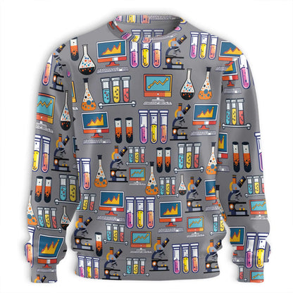 Science Laboratory Sweatshirt – Colorful Graphic 3D All Over Print Design