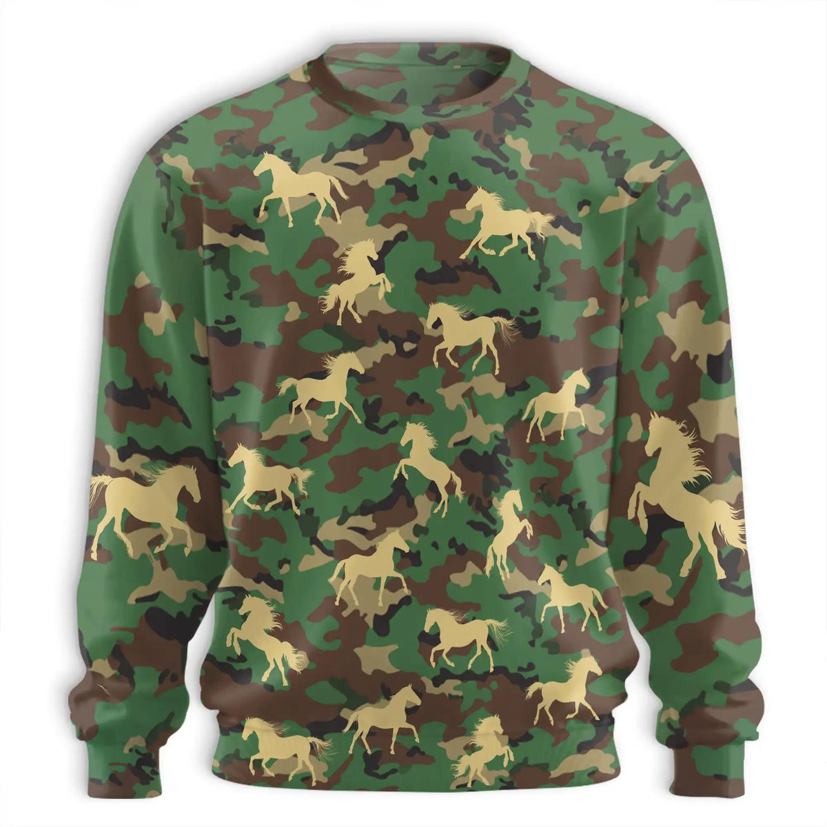 Horse Camo Sweatshirt – Colorful Graphic 3D All Over Print Design