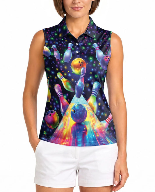 Bowling Sleeveless Polo Shirt for Women | Azhawaiian