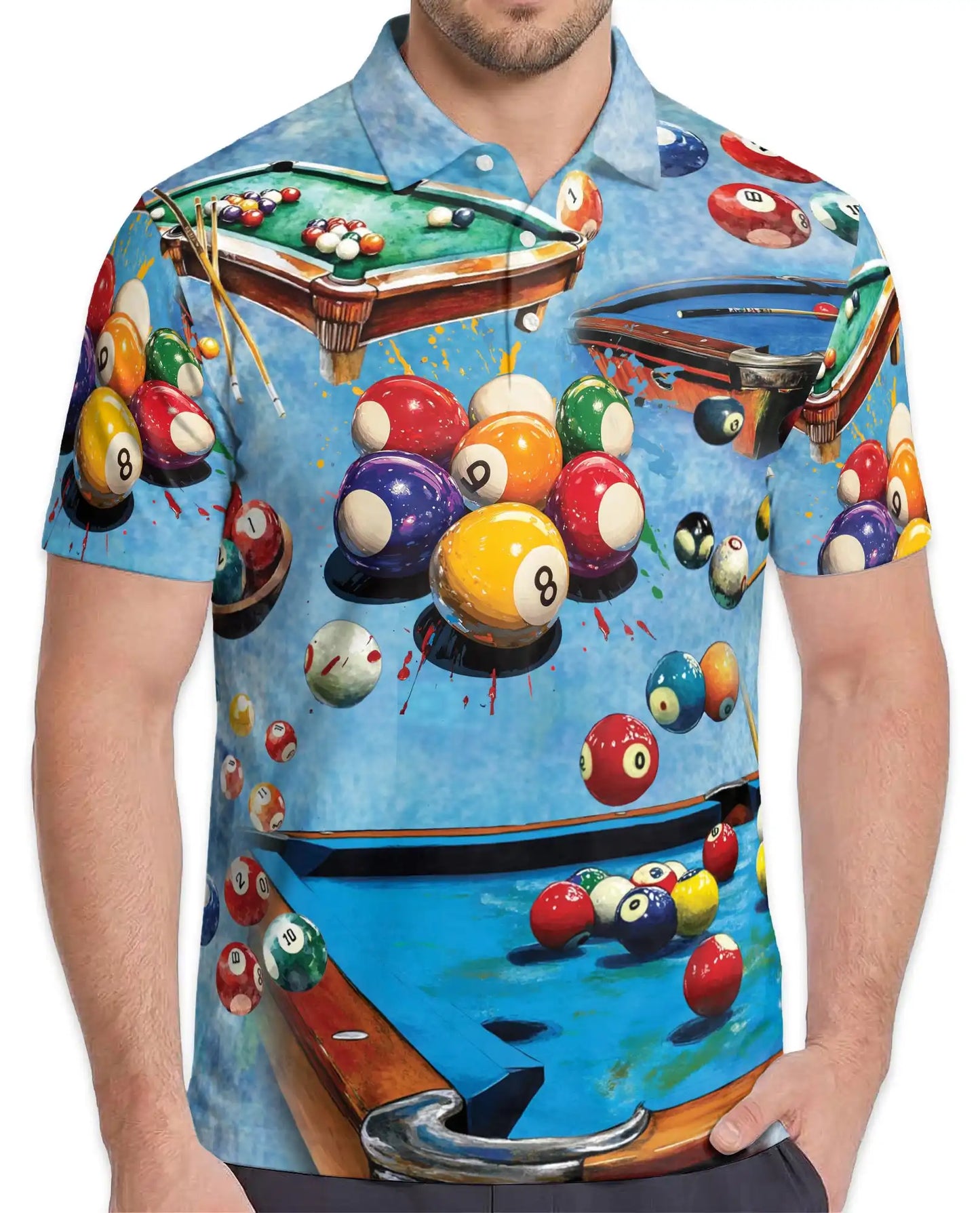 Billiards Pool Polo Shirt - Cue Sports Design | Azhawaiian