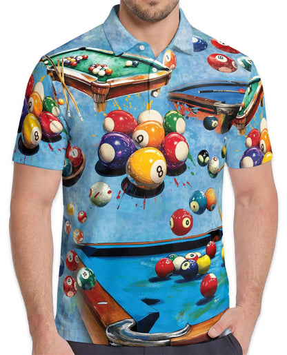 Billiards Pool Polo Shirt - Cue Sports Design | Azhawaiian