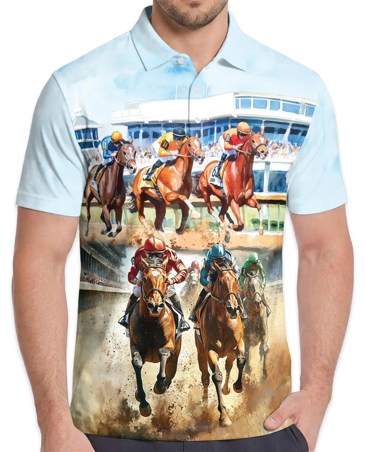 Horse Racing Polo Shirt Derby Style | Azhawaiian