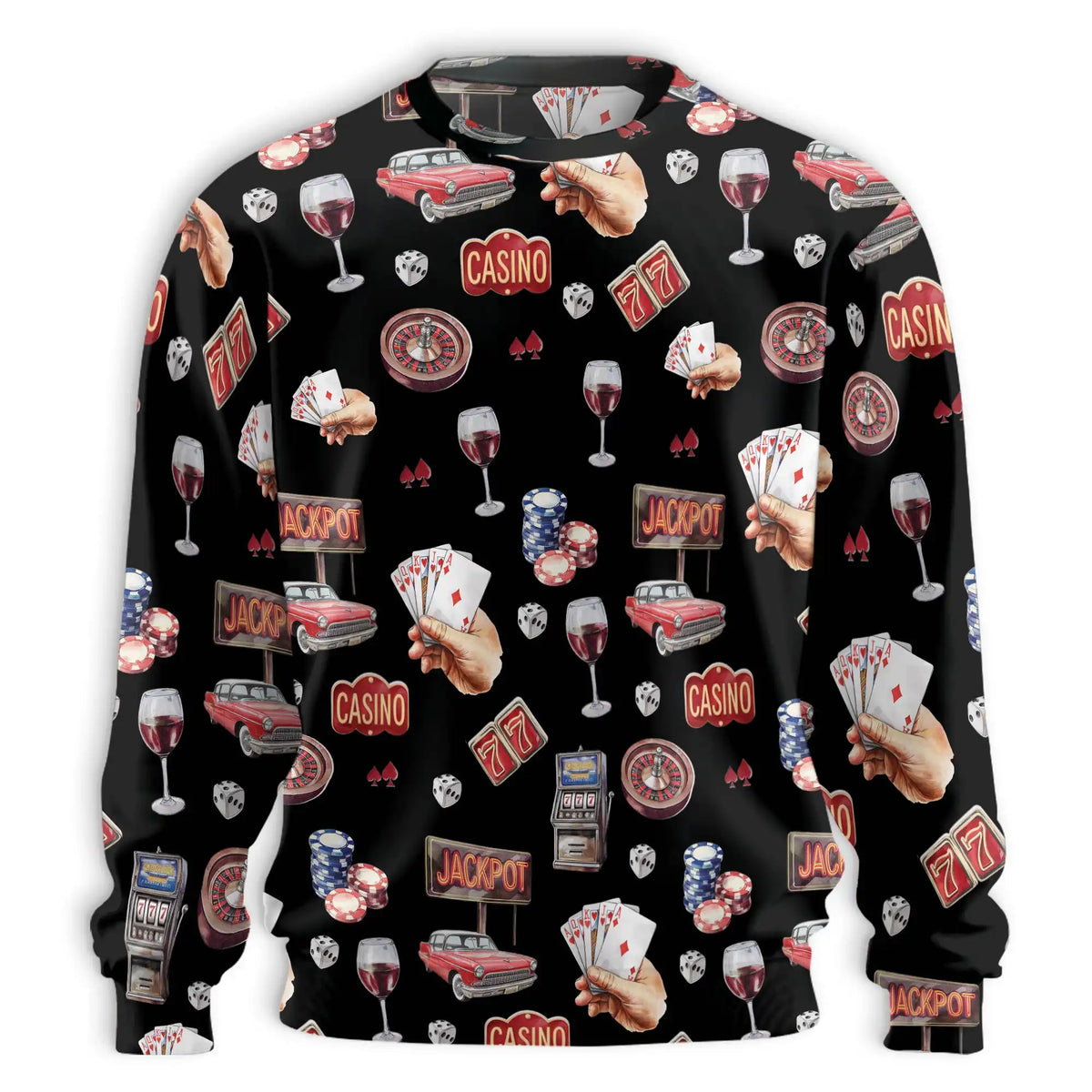 Las Vegas Casino Pattern Sweatshirt – Colorful Graphic 3D All Over Print Design