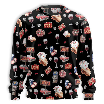 Las Vegas Casino Pattern Sweatshirt – Colorful Graphic 3D All Over Print Design