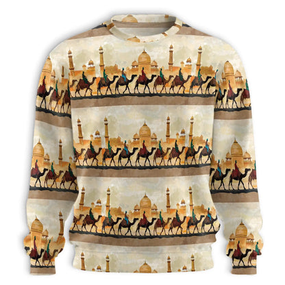 Camel Caravan Desert Sweatshirt – Colorful Graphic 3D All Over Print Design