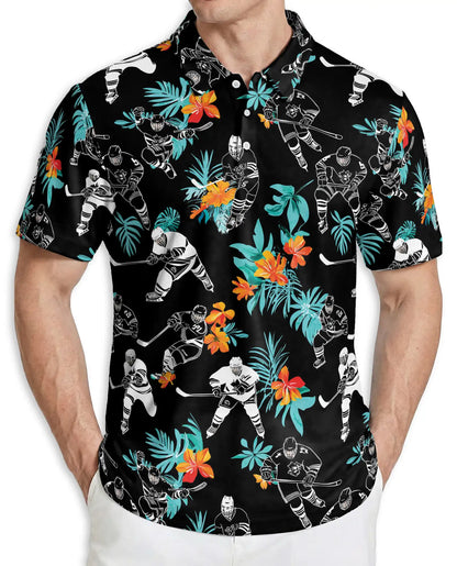 Hockey Hawaiian 3D Polo Shirt | Azhawaiian