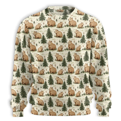 Cute Capybara Forest Pattern Sweatshirt – Colorful Graphic 3D All Over Print Design