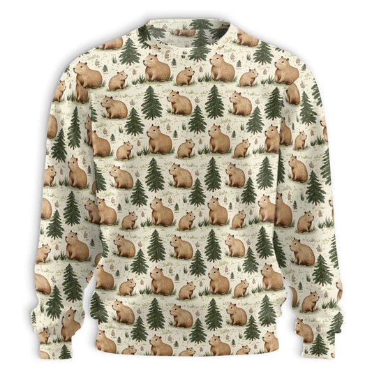 Cute Capybara Forest Pattern Sweatshirt – Colorful Graphic 3D All Over Print Design