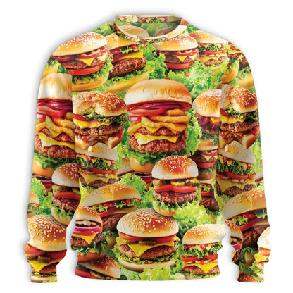 Delicious Hamburger Sweatshirt – Colorful Graphic 3D All Over Print Design