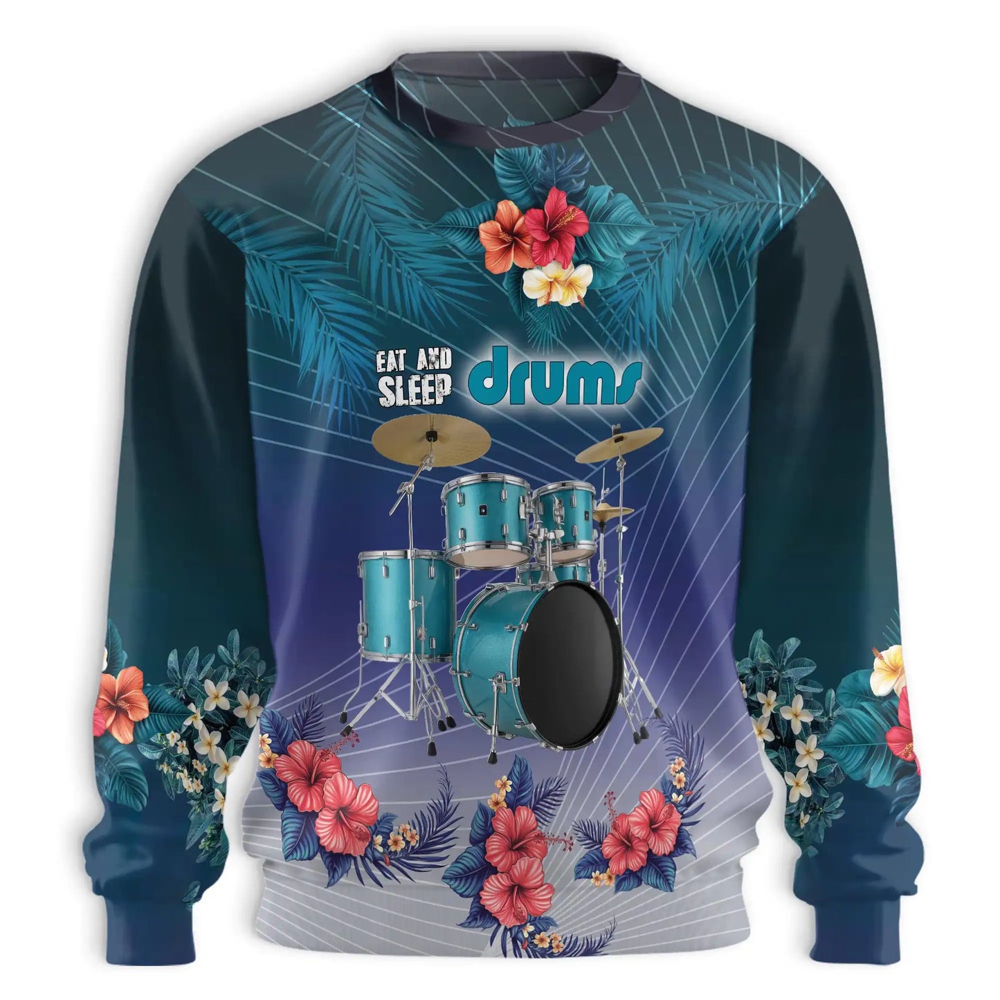 Eat and Sleep Drums Sweatshirt – Colorful Graphic 3D All Over Print Design