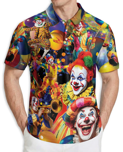 Clown Polo Shirt, Circus Carnival Print | Azhawaiian