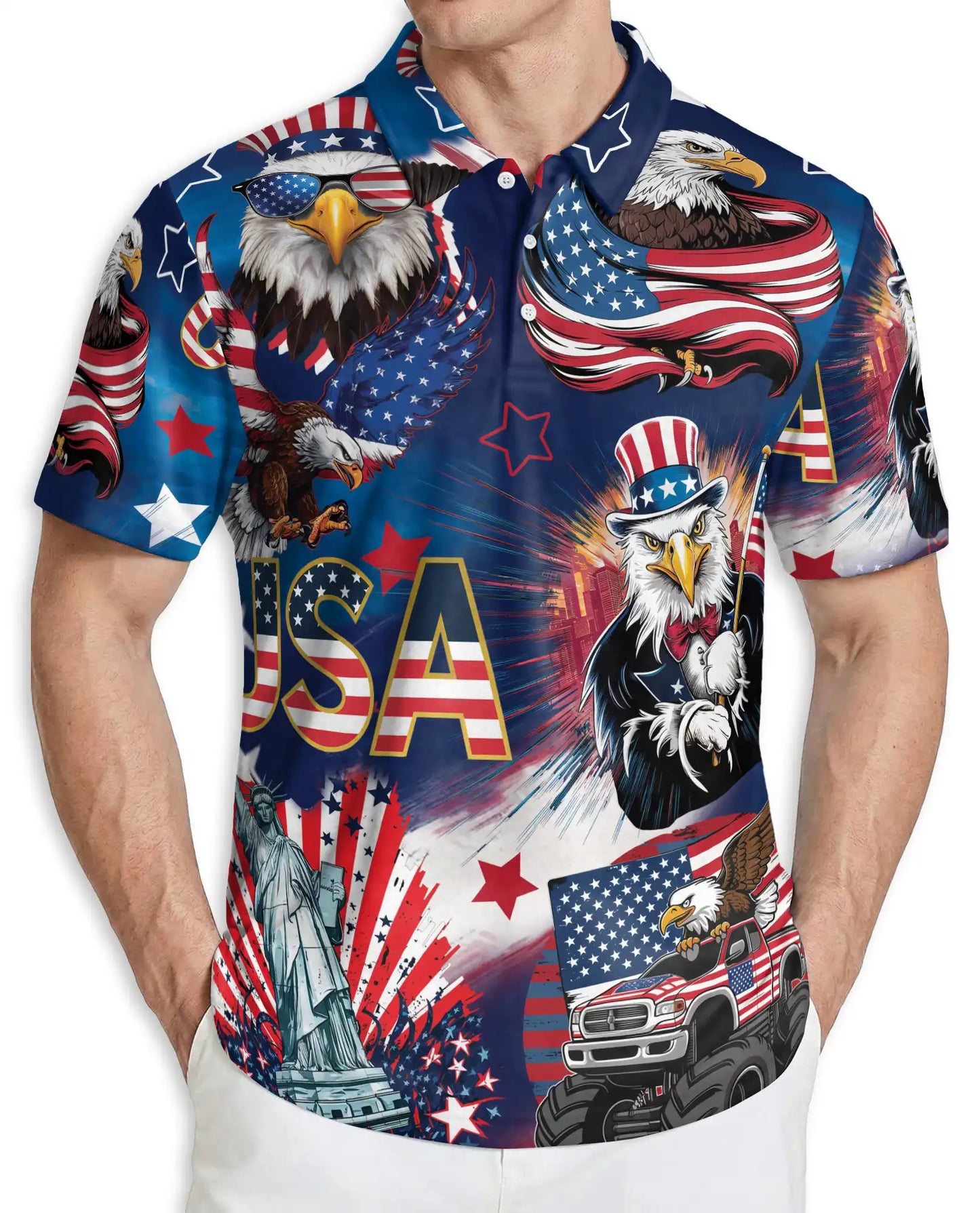USA Eagle Polo Shirt | Azhawaiian