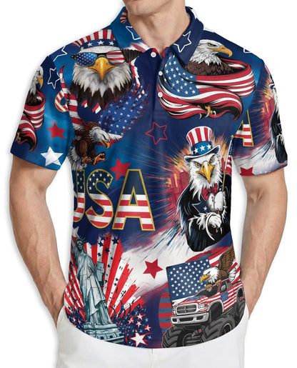 USA Eagle Polo Shirt | Azhawaiian