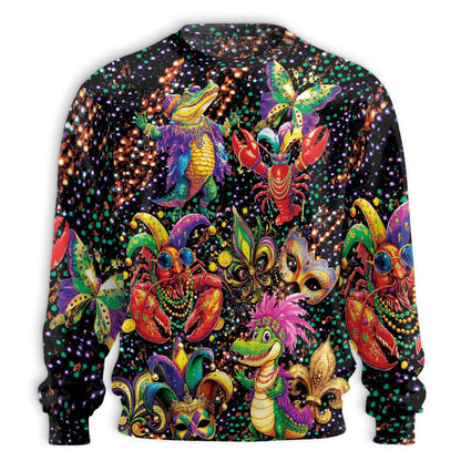 Mardi Gras Sweatshirt – Colorful Graphic 3D All Over Print Design