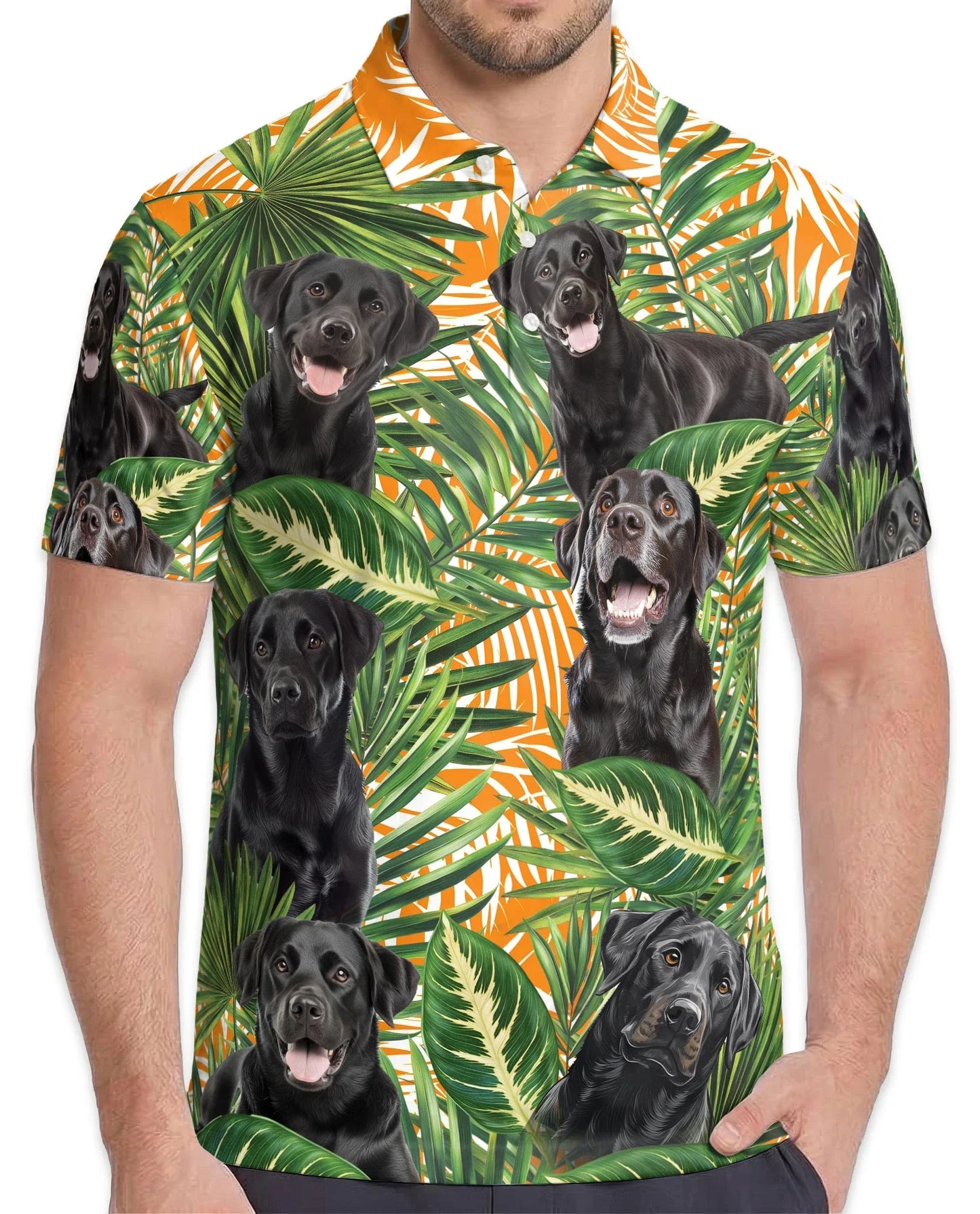 Black Labrador Retriever Polo Shirt for Men, Cute Dog Lover Style | Azhawaiian