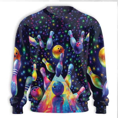 Bowling Pattern Sweatshirt – Colorful Graphic 3D All Over Print Design